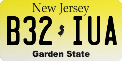 NJ license plate B32IUA