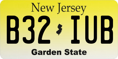 NJ license plate B32IUB
