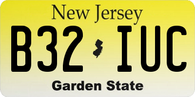NJ license plate B32IUC