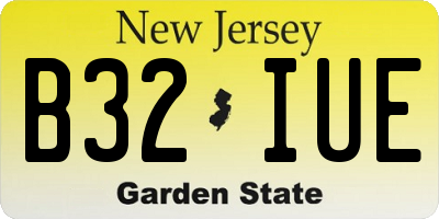 NJ license plate B32IUE