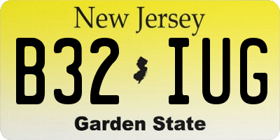 NJ license plate B32IUG