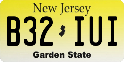 NJ license plate B32IUI