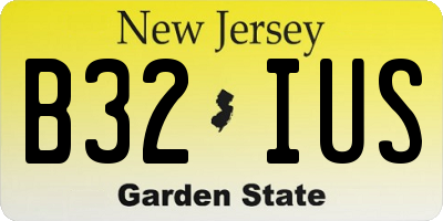 NJ license plate B32IUS