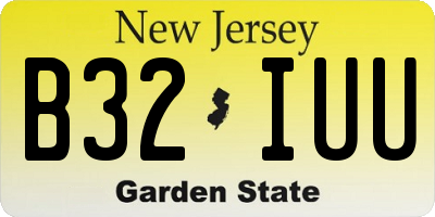 NJ license plate B32IUU