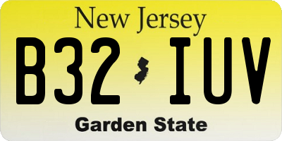 NJ license plate B32IUV