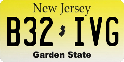 NJ license plate B32IVG