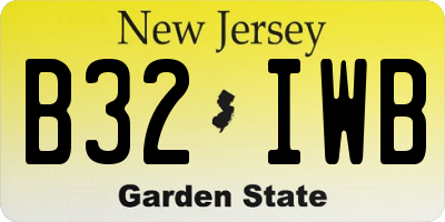 NJ license plate B32IWB