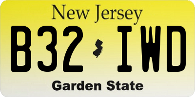 NJ license plate B32IWD