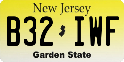 NJ license plate B32IWF