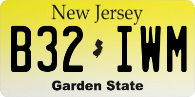 NJ license plate B32IWM