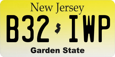 NJ license plate B32IWP