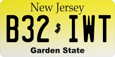 NJ license plate B32IWT