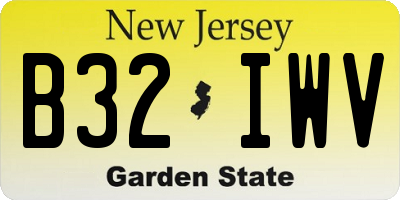 NJ license plate B32IWV
