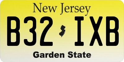 NJ license plate B32IXB