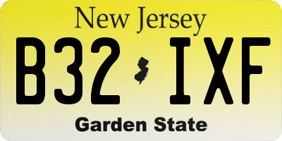 NJ license plate B32IXF