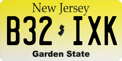 NJ license plate B32IXK