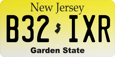 NJ license plate B32IXR