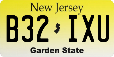 NJ license plate B32IXU