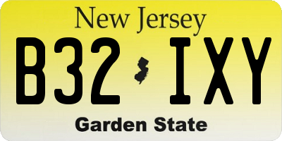 NJ license plate B32IXY