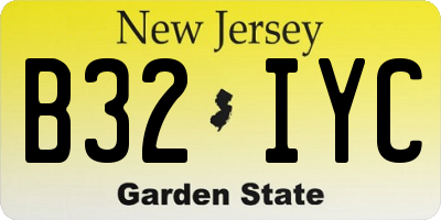 NJ license plate B32IYC