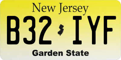 NJ license plate B32IYF