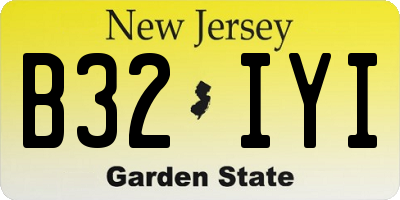 NJ license plate B32IYI