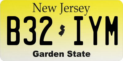 NJ license plate B32IYM