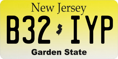 NJ license plate B32IYP