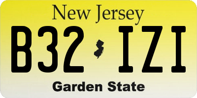 NJ license plate B32IZI