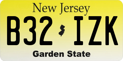 NJ license plate B32IZK