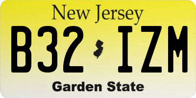 NJ license plate B32IZM