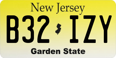 NJ license plate B32IZY