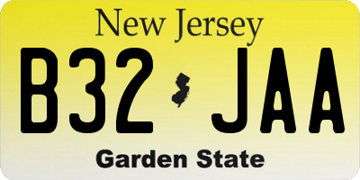 NJ license plate B32JAA