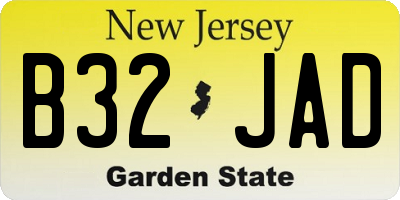 NJ license plate B32JAD