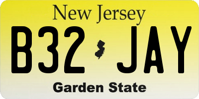 NJ license plate B32JAY