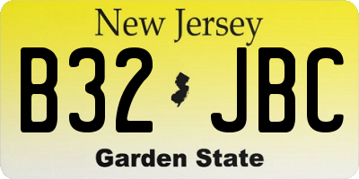 NJ license plate B32JBC