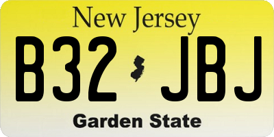 NJ license plate B32JBJ