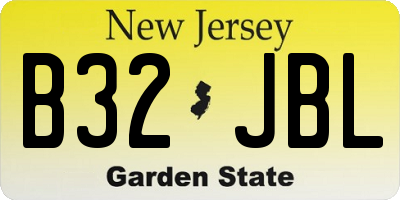 NJ license plate B32JBL