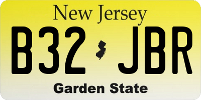 NJ license plate B32JBR