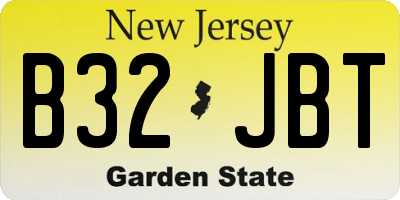 NJ license plate B32JBT