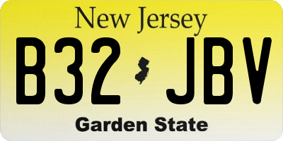 NJ license plate B32JBV