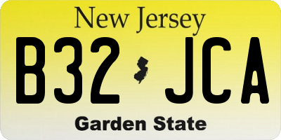 NJ license plate B32JCA