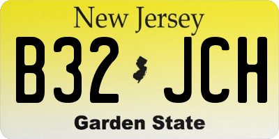 NJ license plate B32JCH