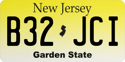 NJ license plate B32JCI