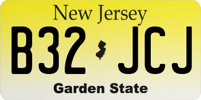 NJ license plate B32JCJ