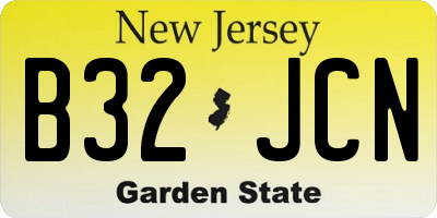NJ license plate B32JCN