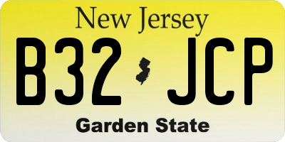 NJ license plate B32JCP