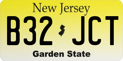 NJ license plate B32JCT