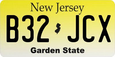 NJ license plate B32JCX