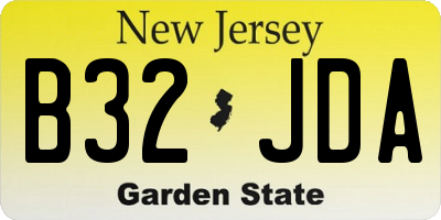 NJ license plate B32JDA